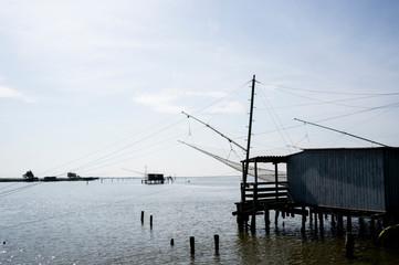 fishing house on the pier
