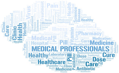 Fototapeta premium Medical Professionals word cloud collage made with text only.