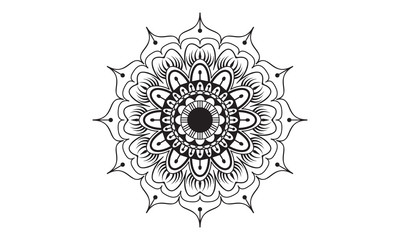 Black and white mandala design..The luxury circular floral pattern of the mandala