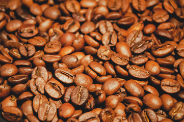 Roasted coffee beans background