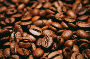 Roasted coffee beans background