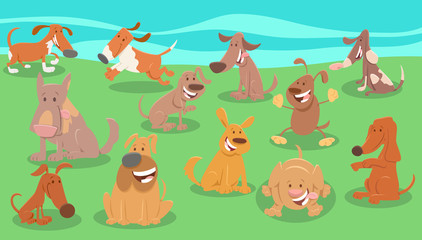 comic dogs cartoon animal characters group