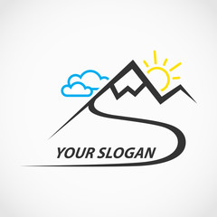 Mountain logo, modern mountain vector logo design. Vector illustration
