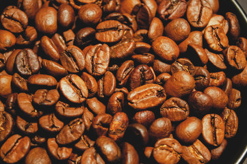 Roasted coffee beans background