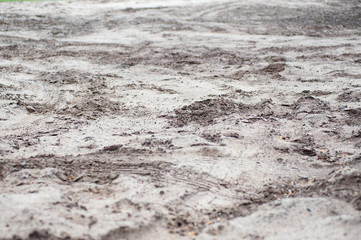 Dirty sand, environment problem concept