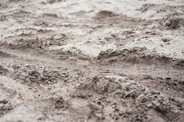 Dirty sand, environment problem concept