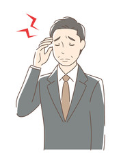 頭痛に悩む男性