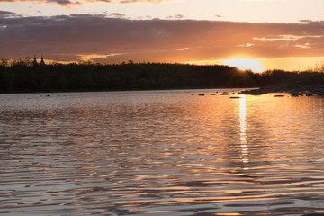 sunset on the river