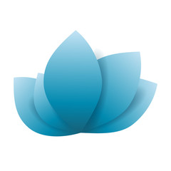 Lotus logo design element. Blue flower simple background Template. Jpeg Illustration