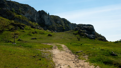 Ruins of the castle in Olsztyn. Free space for an inscription