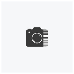 icon black camera on white background vector illustration