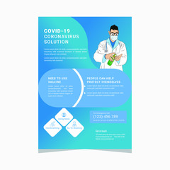 Covid-19 Against Flyer Modern Creative Design ,,Flyer design for Covid-19 Coronavirus concept, COVID-19 dangerous virus flyer poster brochure illustration Editable