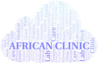 Obraz premium African Clinic word cloud collage made with text only.