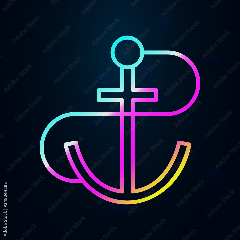 Poster anchor, pirate nolan icon. simple thin line, outline vector of pirate icons for ui and ux, website o