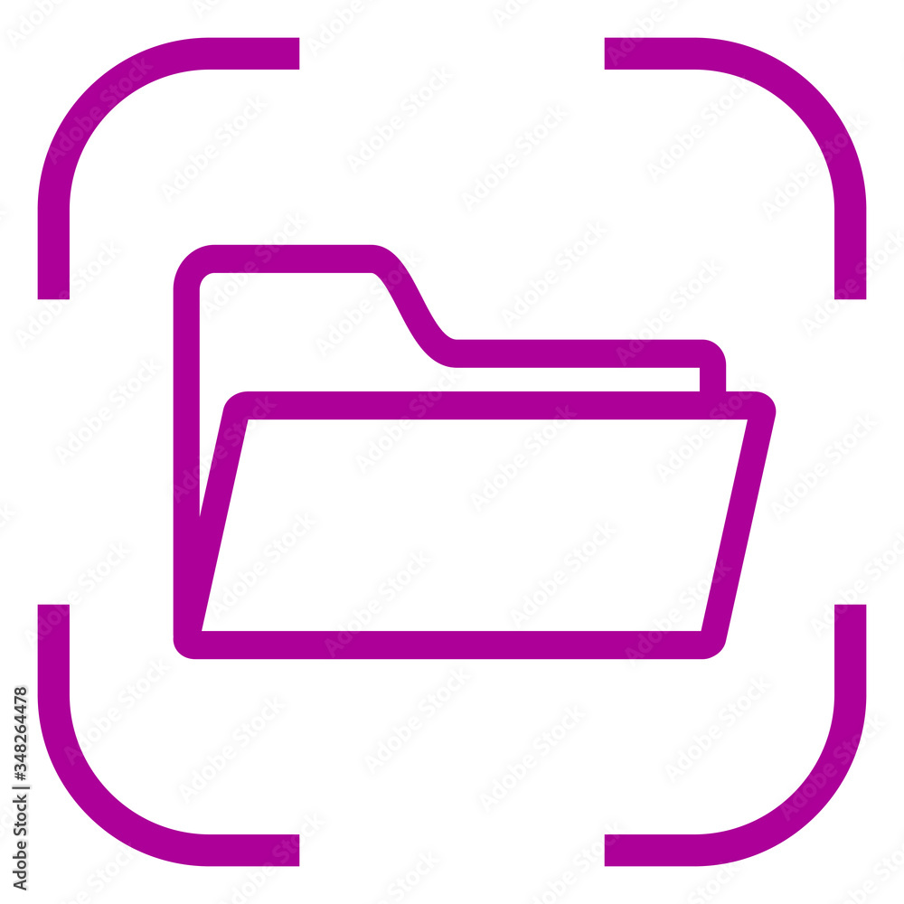 Poster documents folder icon vector in focus. white background
