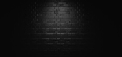 Black brick wall using as background or texture
