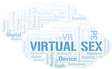 Virtual Sex word cloud collage made with text only.