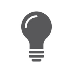 Idea icon, light bulb vector illustration. Electric lamp pictogram. Symbol of creativity and invention.