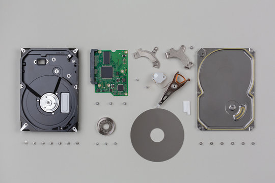 parts of a hard drive belonging to computer hardware