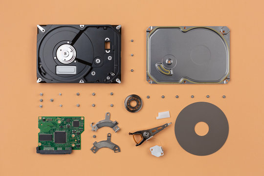 parts of a hard drive belonging to computer hardware