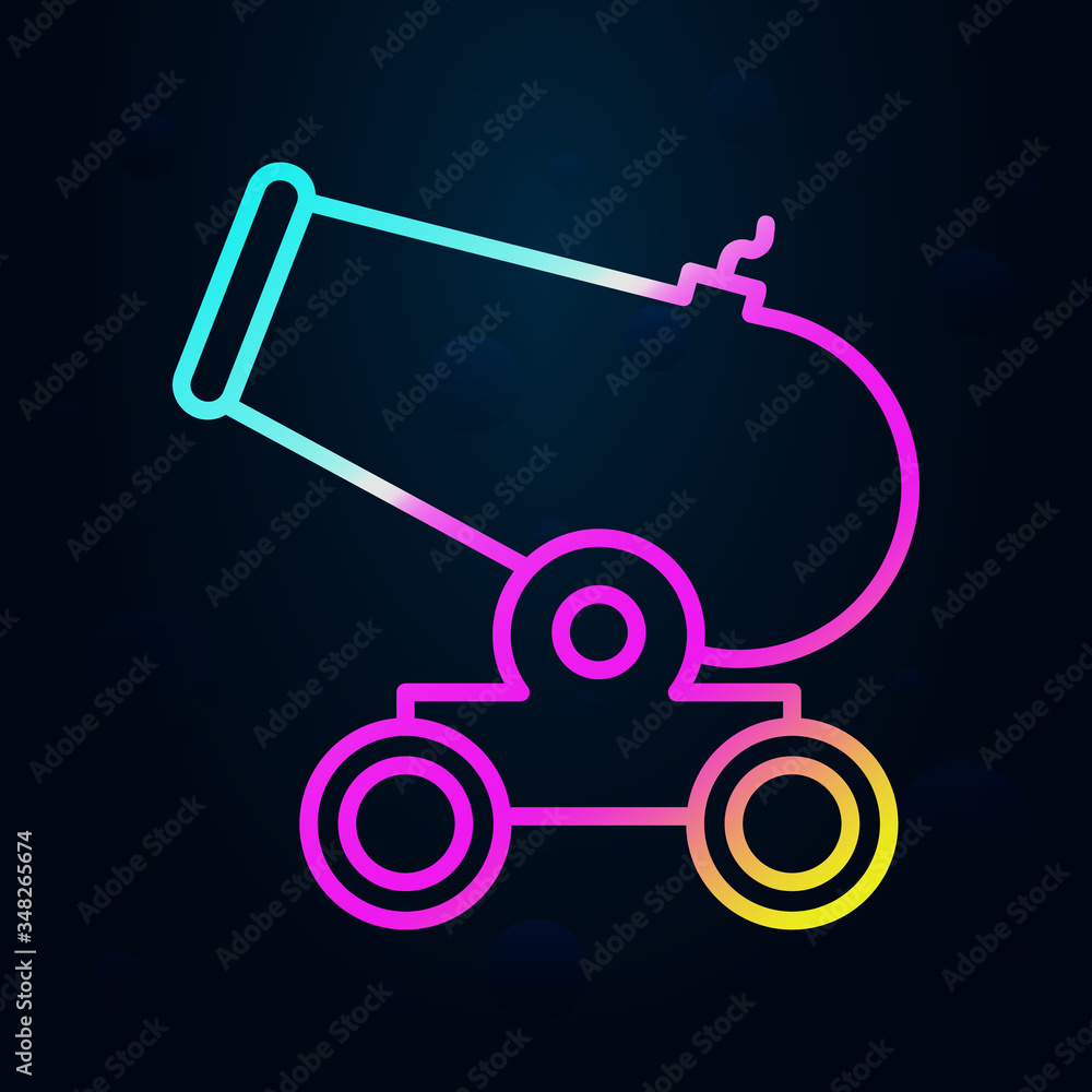 Poster cannon, pirate nolan icon. simple thin line, outline vector of pirate icons for ui and ux, website o