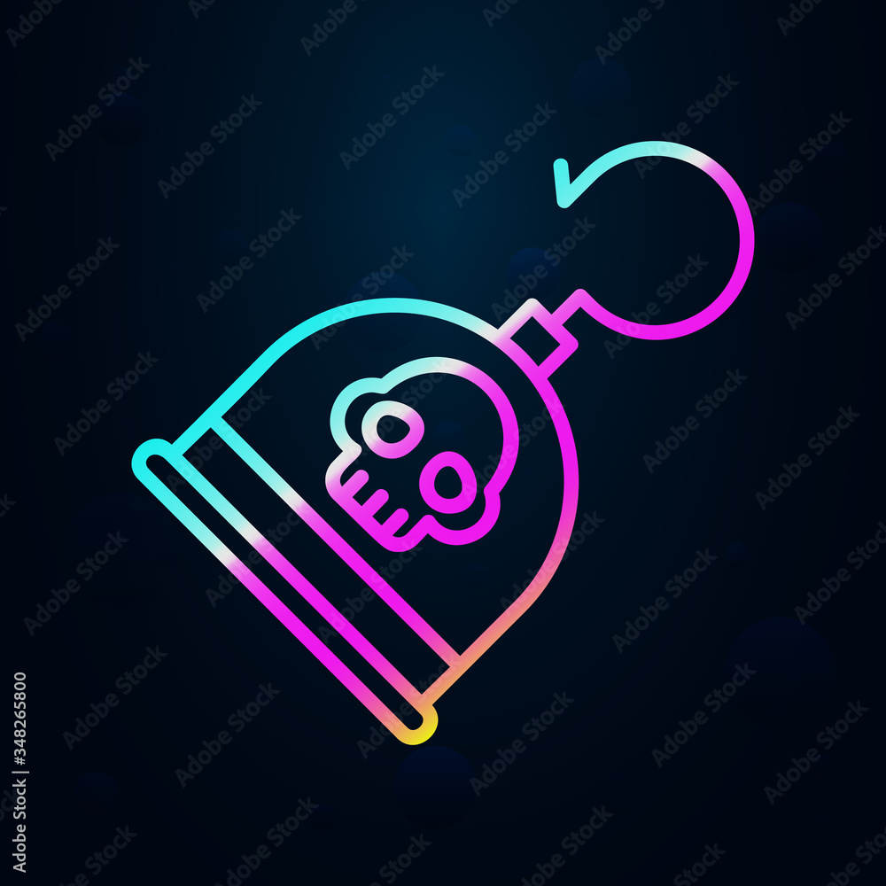 Poster hook, pirate nolan icon. simple thin line, outline vector of pirate icons for ui and ux, website or 