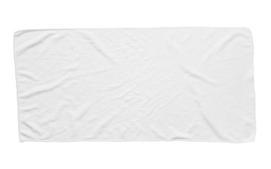 White beach towel isolated white background