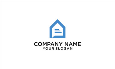 combination of home and chat logo design