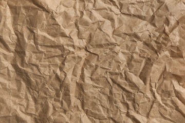 Kraft old crumpled paper texture 