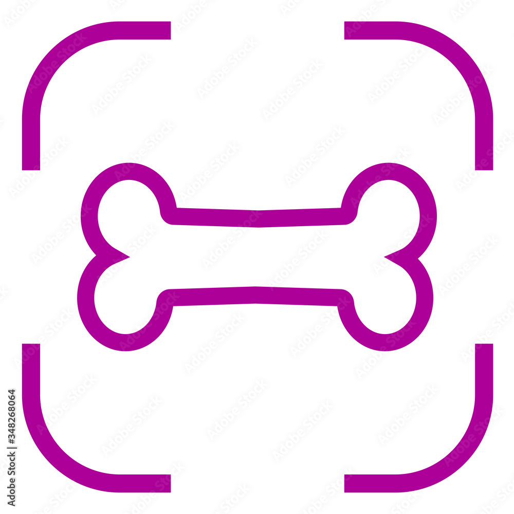 Poster bone icon vector in focus. white background