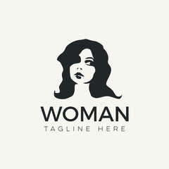 BEAUTY ELEGANT woman's face logo design template. Hair, girl, Abstract design concept for beauty salon, massage, magazine, cosmetic and spa. Premium vector icon.