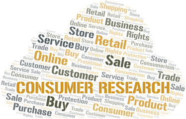 Obraz premium Consumer Research word cloud collage made with text only.