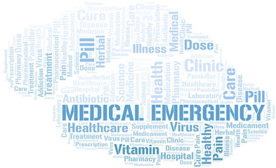Obraz premium Medical Emergency word cloud collage made with text only.