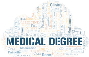 Obraz premium Medical Degree word cloud collage made with text only.
