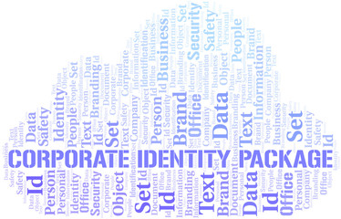 Fototapeta premium Corporate Identity Package word cloud collage made with text only.