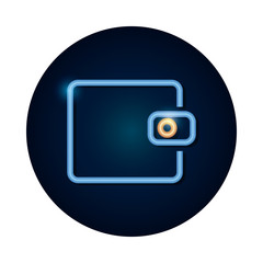 wallet icon image, neon style