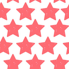 Obraz premium This is a seamless pattern texture of starfish on a white background. Vector wrapping paper.