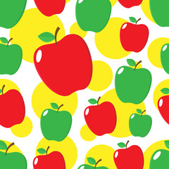Red and green apple pattern seamless background