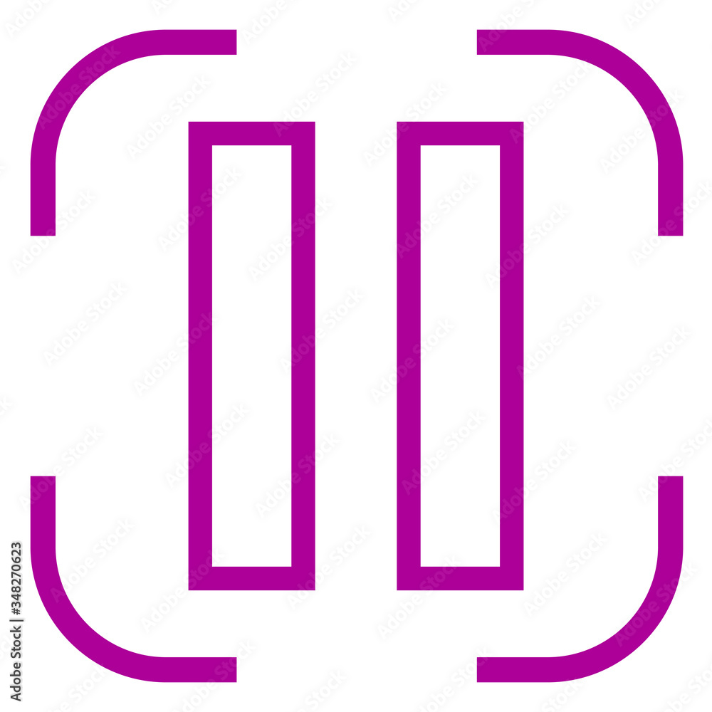 Poster pause icon vector in focus. white background