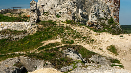 Ruins of the castle in Olsztyn. Free space for an inscription