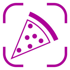 Pizza, icon vector in focus. White background