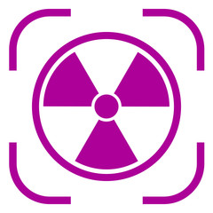 Radiation icon vector in focus. White background