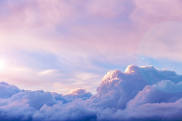 beautiful cumulus clouds at sunset, sunrise. fabulous