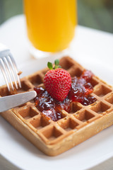 waffles with strawberries