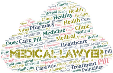 Medical Lawyer word cloud collage made with text only.