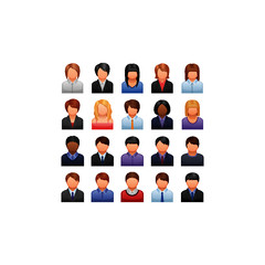 icons, people, buttons, professions, interests, type