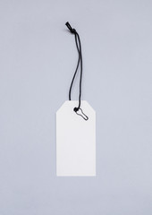 Cloth label tag blank mockup on a light background