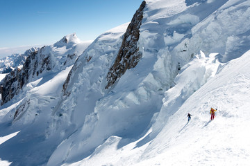Mont Blanc north face on skis