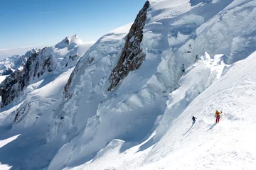 Foto auf Acrylglas Mont Blanc Mont Blanc north face on skis