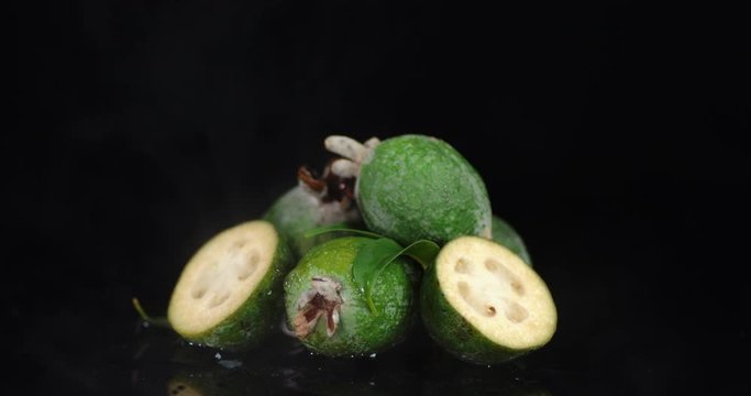Fresh feijoa with cool steam.